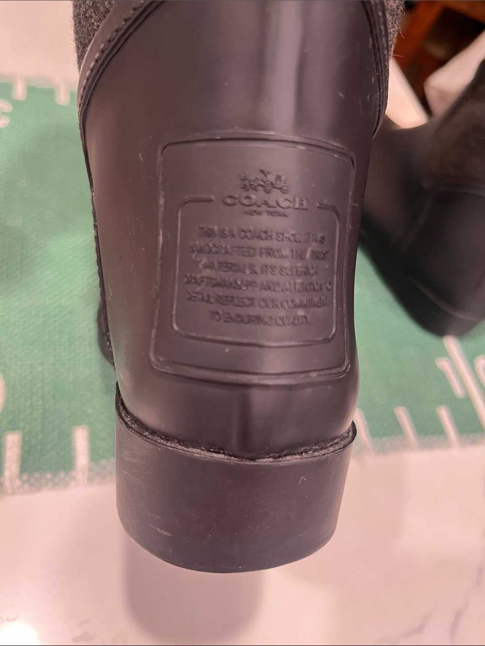 Coach Women's Black and Gray Tall Lace-up Rain Boots- rare find! - Picture 3 of 13